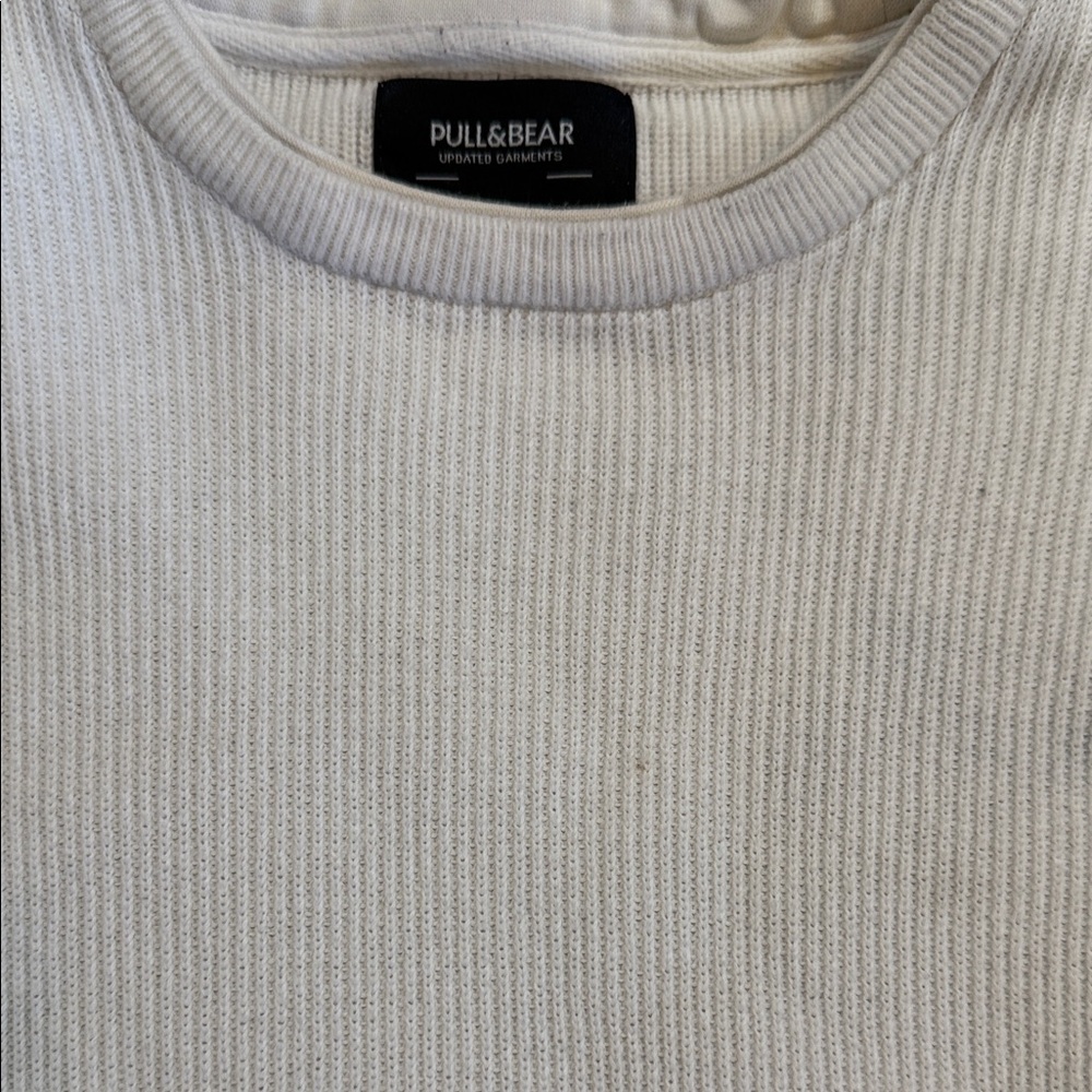 Pull&Bear Off-White Ribbed Knit Sweater - Picture 2 of 6